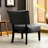 Gray Blended Leather Accent Chair With Oversized Tufting - Fine Craftsmanship Back Relaxing Seating-730190392