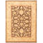Tapis à main one-of-kind-noué la 2010 shalimar orange/crème 5 pi 9 po x 8 pi, laine de 9 po Céline