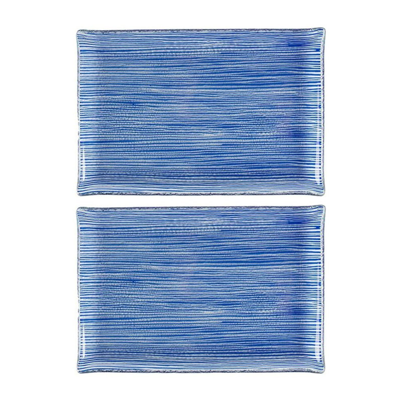 Service de table en verre rectangulaire 8,5 po x 5,75 po (ensemble de 2), Marine