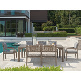 Rectangular 5 - Person 88'' Long Teak Dining Set with Cushions