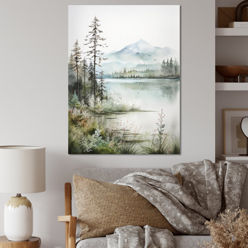 Minimalisme, lac Tranquillity II - impression, H 32 po x l 24 po x P 1 po, Toile tendue