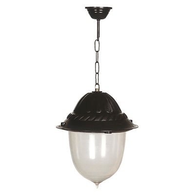 Outdoor Chandelier with ABS Body, 25.6 x 11.8 inches | Polycarbonate Cap, E27 Socket Max 40W | IP65 Waterproof Rating, Black Color, Traditional & Industrial Design | Perfect for Patios & Outdoor Spaces