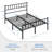 Minimalist Metal Bed Frame with Slatted Headboard-777585065-800080578