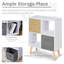Sybil Freestanding 4 Cube Storage Cabinet Unit Bookcase w/ 2 Drawer