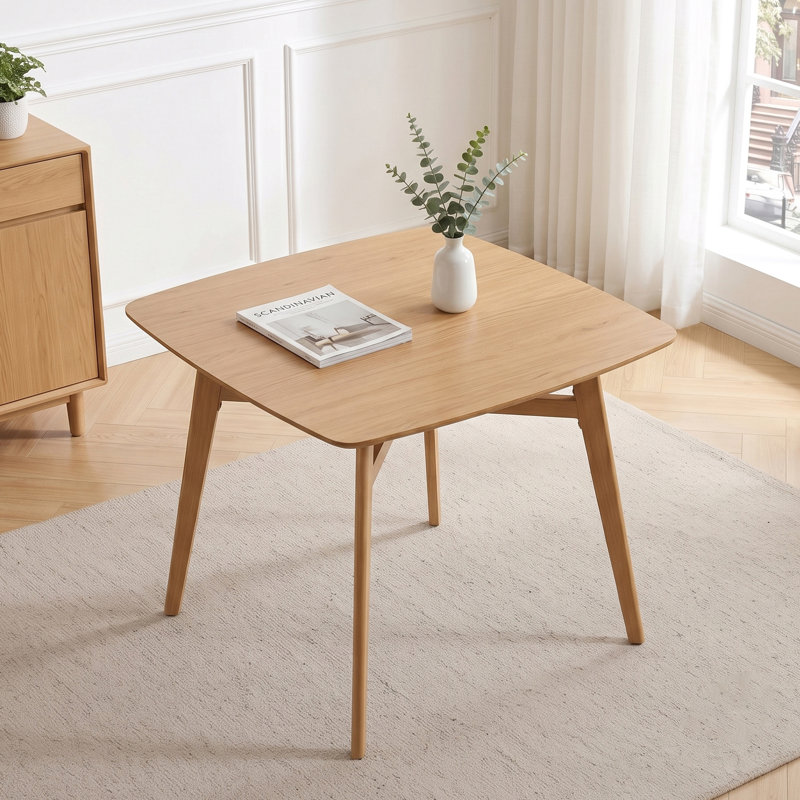 Table carrée à effet de bois et table basse