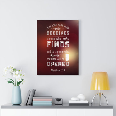 The One Who Seeks Matthew 7:8 - Wrapped Canvas Print