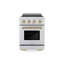 ZLINE Autograph 24 in. Satin Stainless Paramount Induction Range with 3 Elements & Bronze Accents-1308200553