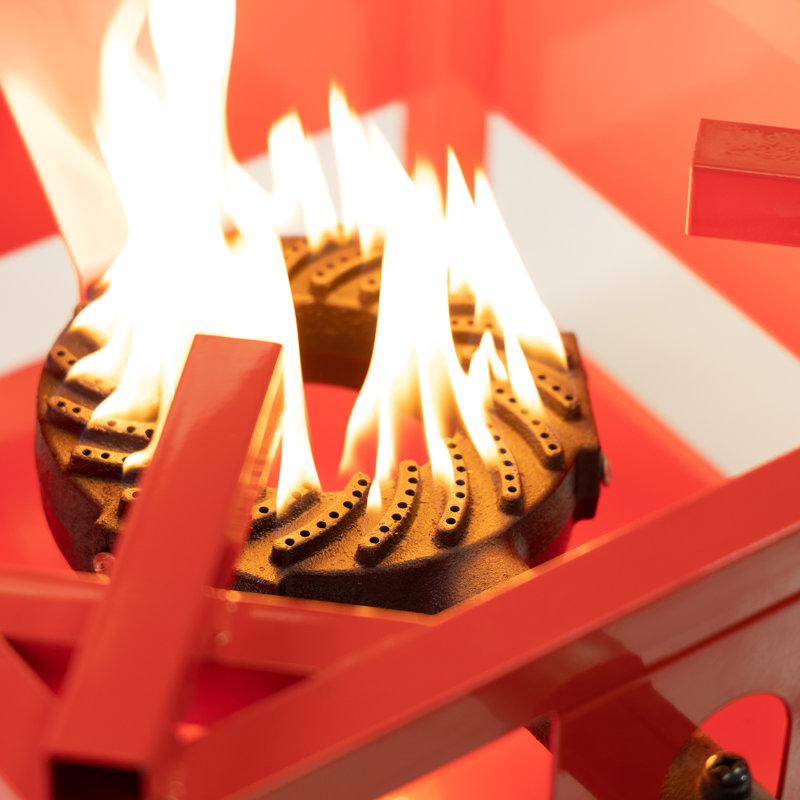 Red Outdoor Propane Gas Burner Cooker Stand with Hose and Regulator