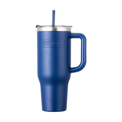 Tasse à café en acier inoxydable isotherme 40 oz, thermos à double paroi avec poignée, couvercle étanche, garde les boissons froides 24 heures sur 24, 12 heures, bleu