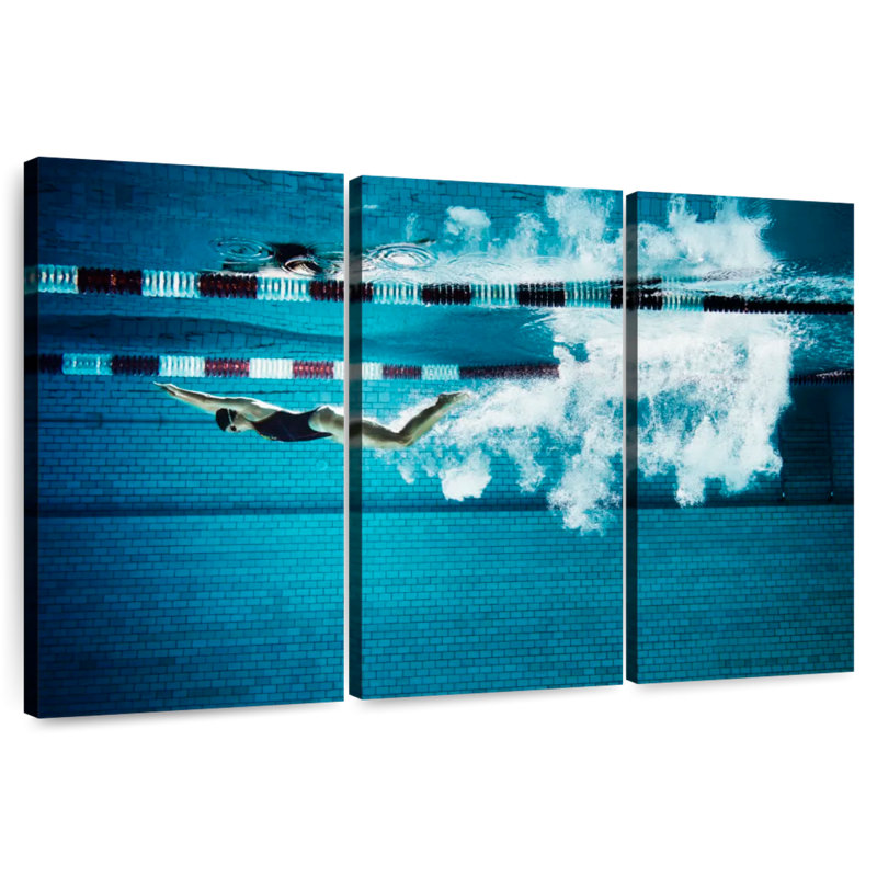 Sireci Female Swimmer Underwater, 28" H x 45" W
