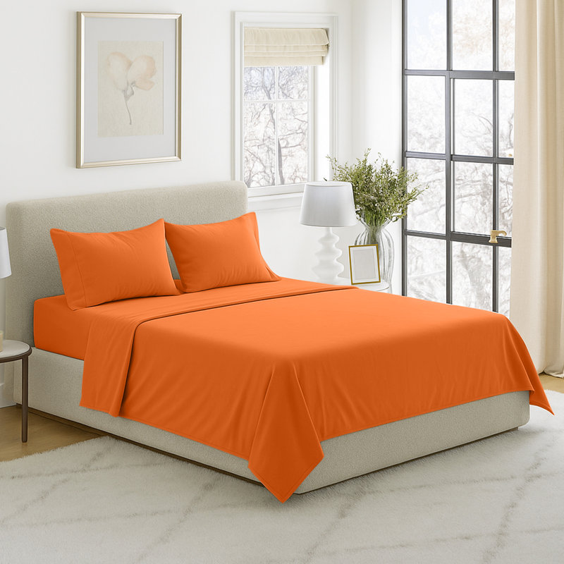 Series 1200 Brushed Microfiber Sheet Set - Wrinkle, Stain & Fade Resistant Bed Linens & Pillowcases, Rust