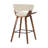 Allon Modern 26" Counter Height Bar Stool with Open Back and Footrest in Wood, Faux Leather-584682792-584595033