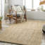 Tapis en jute tressé à la main de couleur unie Wilsey en kaki / brun clair / crème-1269747547