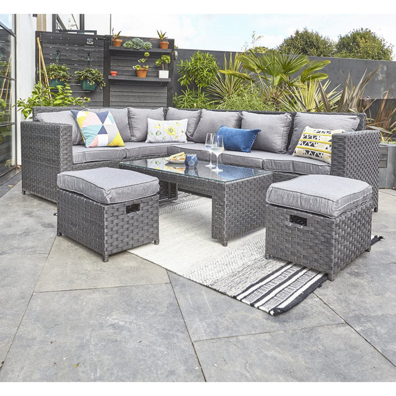 Manan Garden Corner Sofa with Cushions