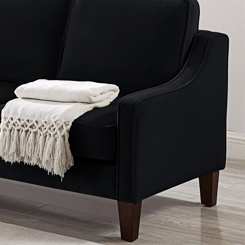 Causeuse en velours Leday, 2, H 34,3 po x l 51,55 po x P 29,05 po, Velours taupe