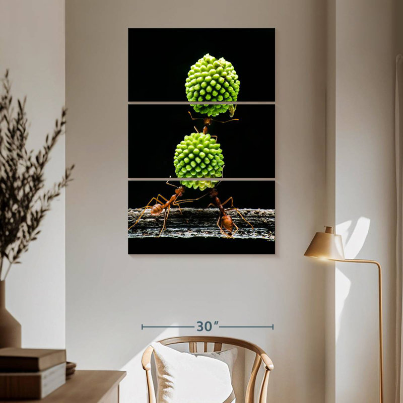 Brampt, travail d'équipe de fourmis, H 65 po x l 42 po