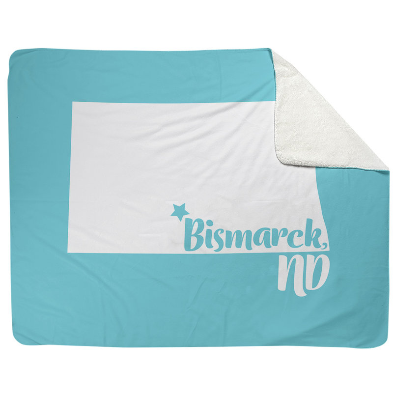 Jeté polaire bismarck north dakota, l 52,5 po x L 62,5 po, Bleu sarcelle