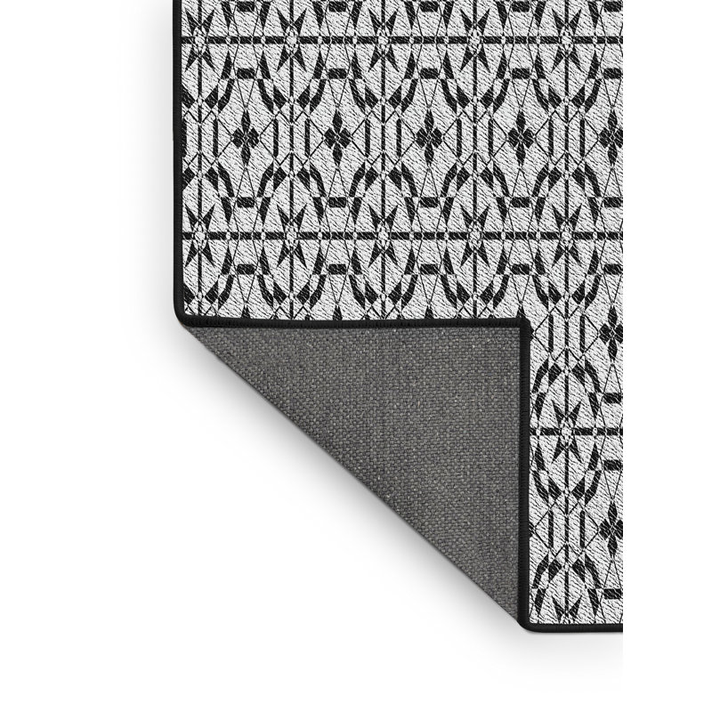 Tapis noir/blanc à motifs, Rectangle 3 pi x 5 pi
