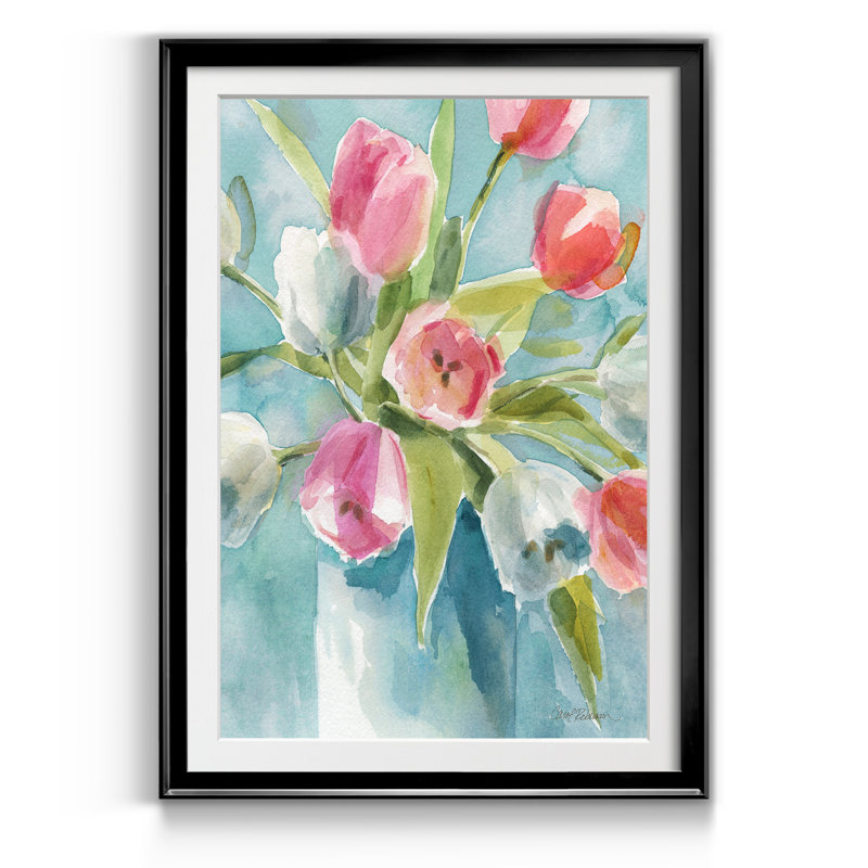 Today's Tulips I - Cadre photo, reproduction d'art sur papier, Cadre noir, H 30,5 po x l 42,5 po x P 1,5 po
