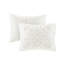 Housse de couette double en coton chenille, blanc avec bouton et cravate comprenant 3 éléments-121234537-121234535
