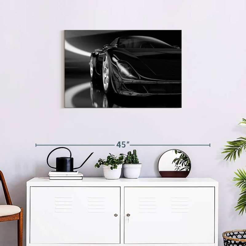 Voiture de sport noire Mehar Pitch, H 20 po x l 30 po