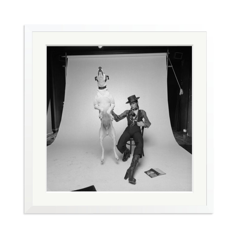 David Bowie Diamond Dog, 25" H x 25" W, White