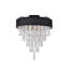 Plafonnier encastré cylindrique 4 lumières 16 po avec abat-jour noir ou blanc cassé et finition chromée - Compatible G9 DEL - Idéal pour la chambre à coucher, le couloir, le vestibule-22069578