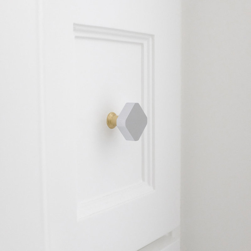 Mod Square Knob, Polished Chrome/Satin Brass