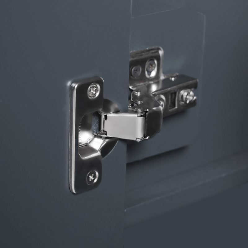 Meuble-lavabo bleu de 36 po avec lavabo en céramique, 2 portes à fermeture douce, 5 tiroirs, rangement spacieux pour les essentiels 36 po moderne avec solution silencieuse et efficace