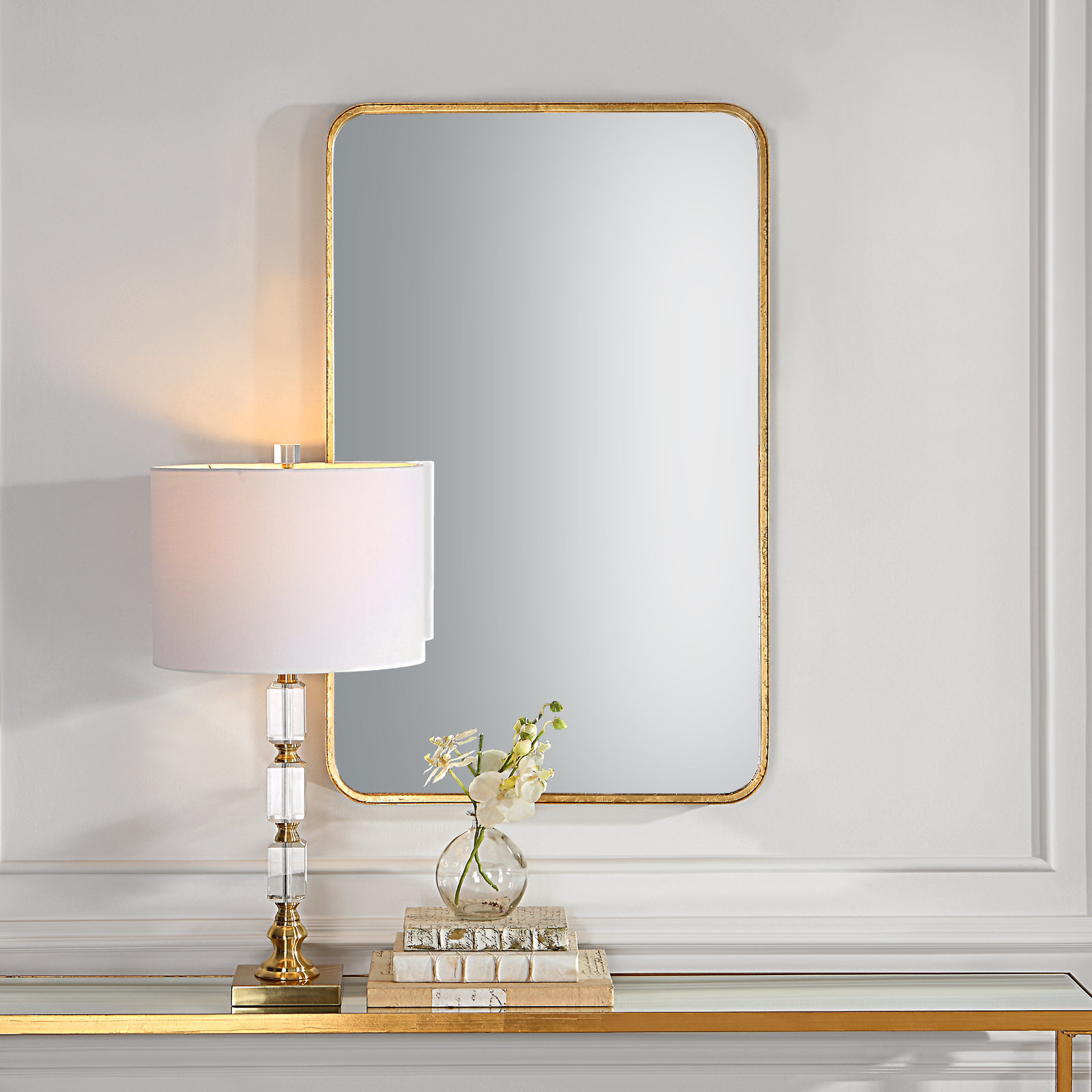 Adrienne Accent Mirror, Gold Leaf, 38" x 24"