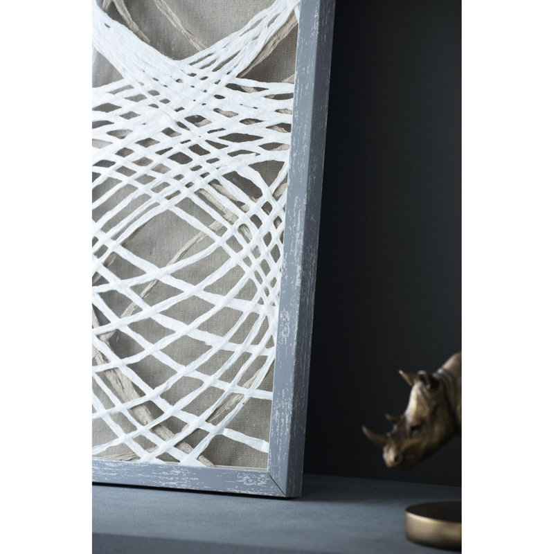 Boîte décorative murale à 2 feuilles avec cadre ombré de 23,5 x 1 x 35,5 po, fabrication en papier sophistiquée, décoration de 2 espaces de bureau et de famille, beau travail délavé gris, embellissement moderne
