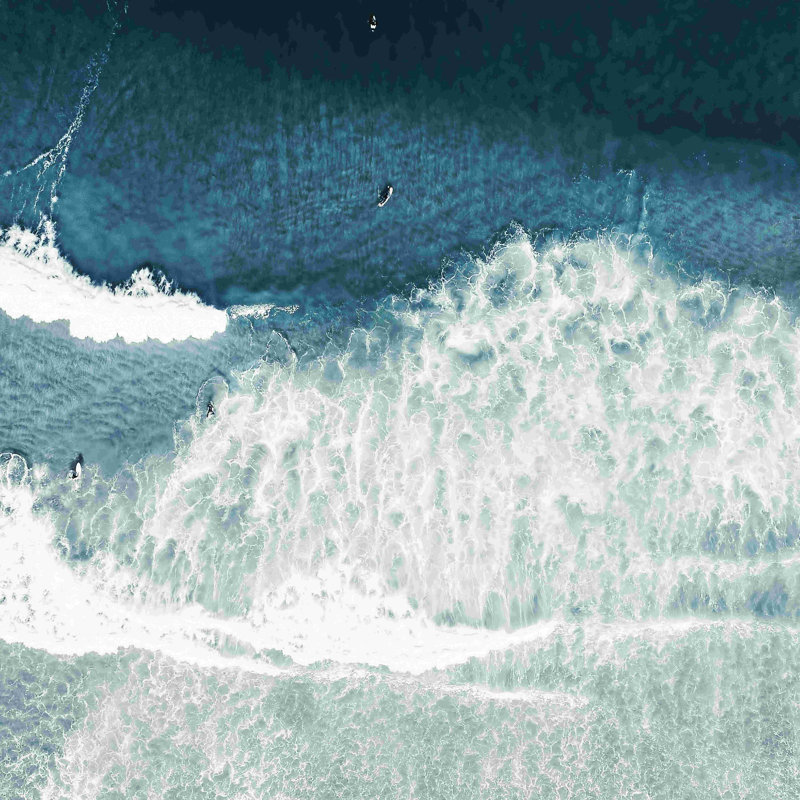 Surfeurs de mer - impression, H 12 po x l 12 po, Non, Toile tendue