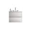 Meuble-lavabo mural 24 po blanc brillant - lavabo en céramique 3 trous de robinet, espace de rangement abondant, surface de montage brillante silencieuse, design