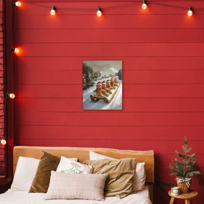 Toile de traîneau Gingerbread Snow Day, design par Arlington Prints