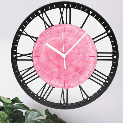Horloge murale ronde en fer 10 po avec mouvement à quartz silencieux, chiffres romains, impression UV