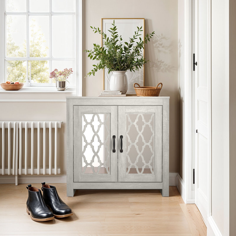 Chessani 12 Pair Shoe Storage Cabinet, Dusty Gray Oak