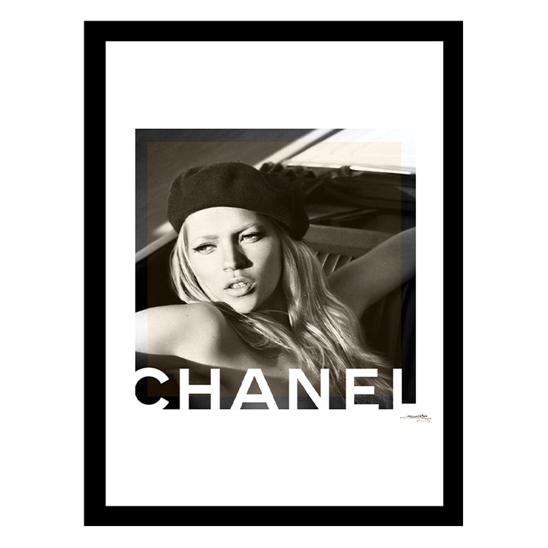 «Kate Moss Designer», reproduction encadrée