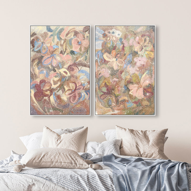 Moving Eden Set Set by Oliver Gal, 32"H x 22"W, White Floater Frame