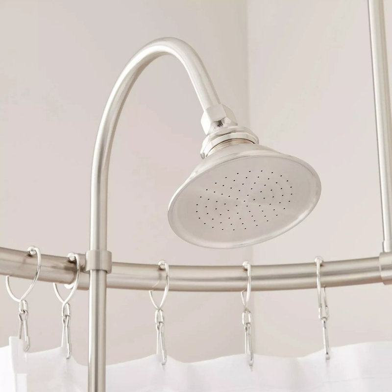Robinet de baignoire et douche à col de cygne 59 po, Nickel brossé