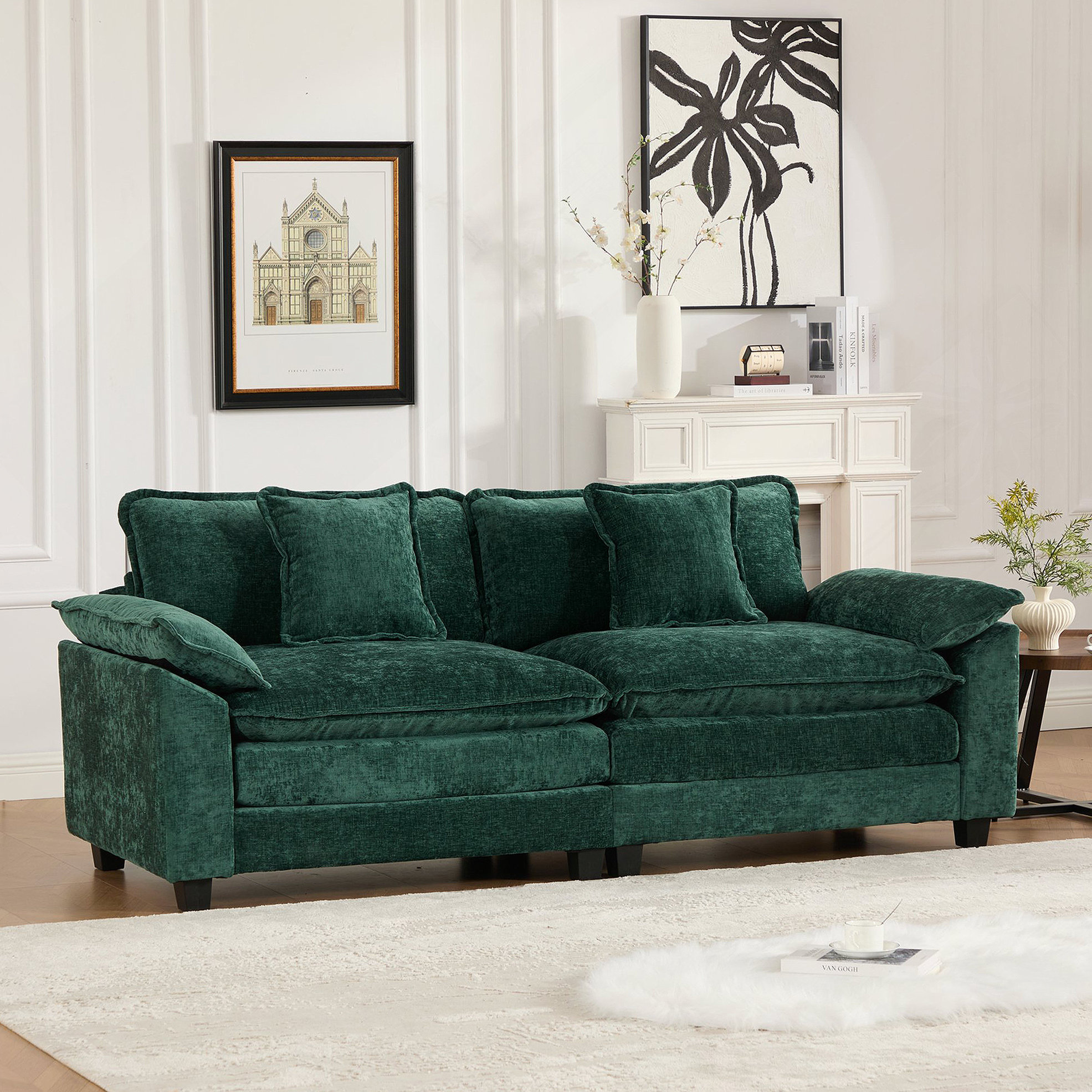 Ebern Designs Wider Armrest LoveSeat (Ottoman is not included), Modern ...