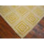 Tapis jaune / beige en laine noué à la main de conception unique 6 pi x 9 pi