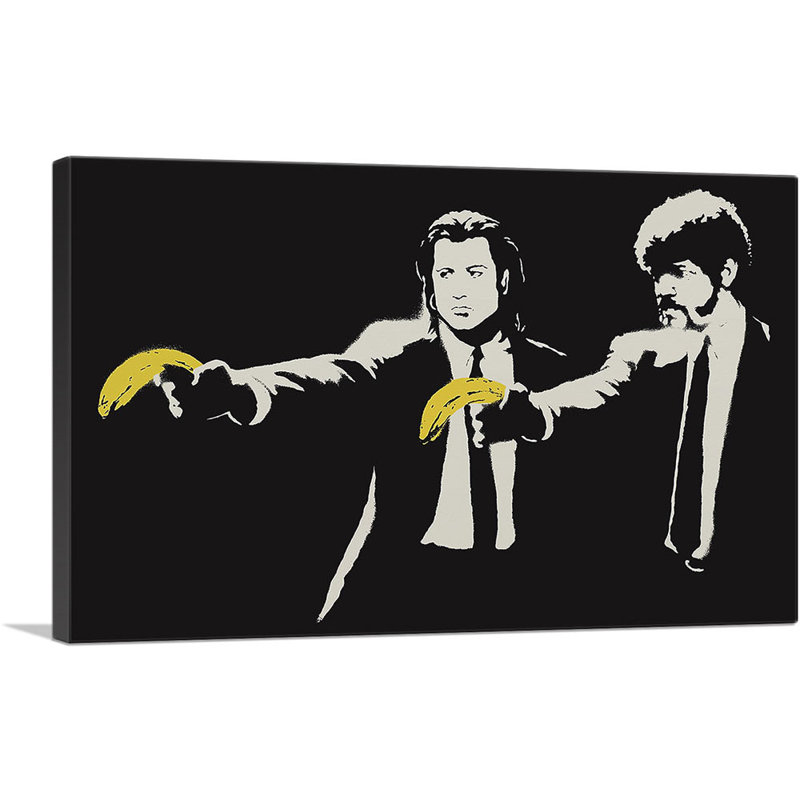 «Pulp Fiction Bananas» par Banksy, reproduction d'art sur toile tendue, H 12 po x l 18 po x 1,5 po