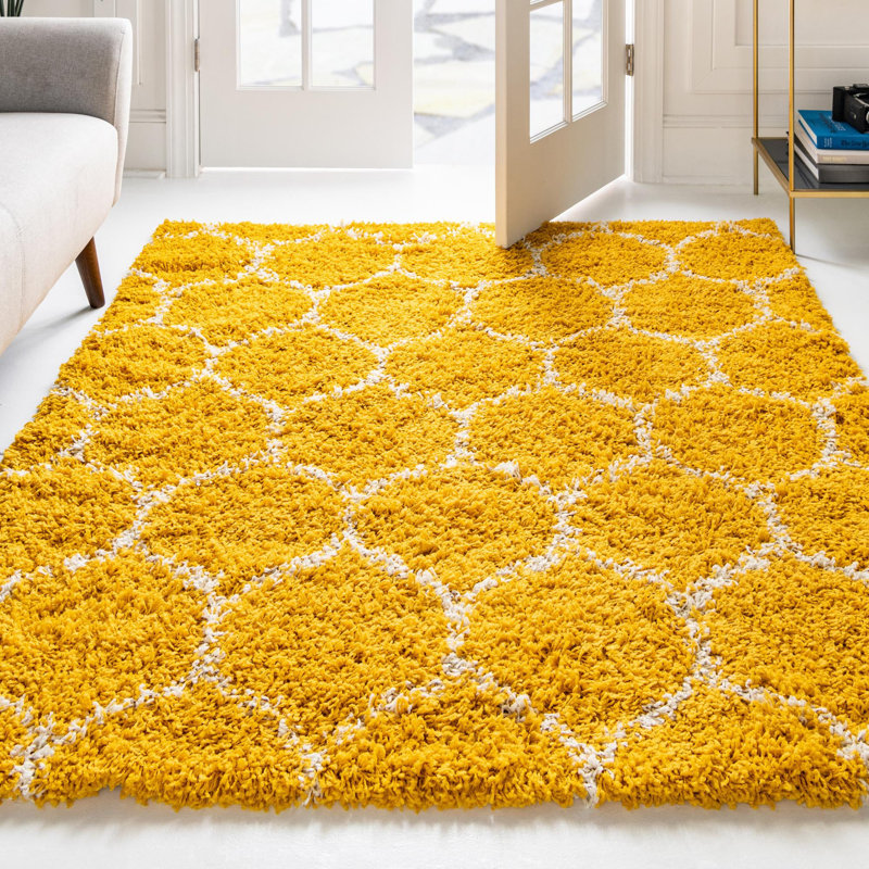 Tapis contemporain Deone couleur soleil, Carré 3 pi