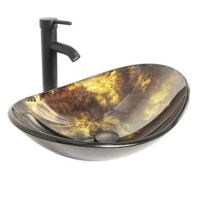 Metro Lane 53.3mm L x 35mm W Glass Specialty Sink with Tap