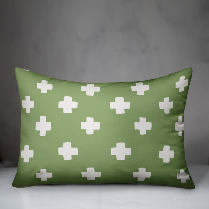  Coussin intérieur / extérieur géométrique, Vert