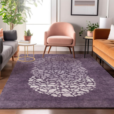 Premium Machine Washable Cerrito Eggplant Rug