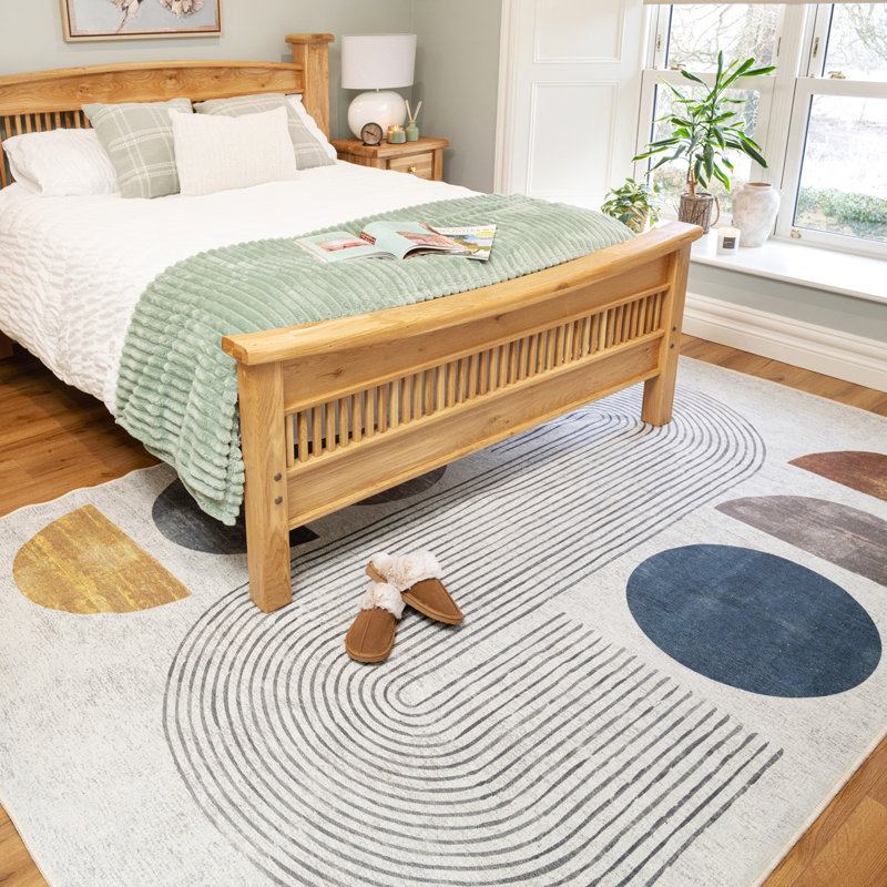 Vintage Look Cotton Flatweave Area Rug, 160cm x 230cm