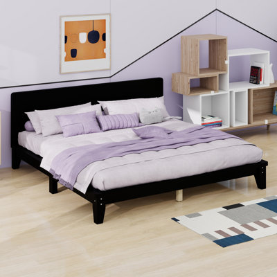 Platform Bed with Integrated Headboard