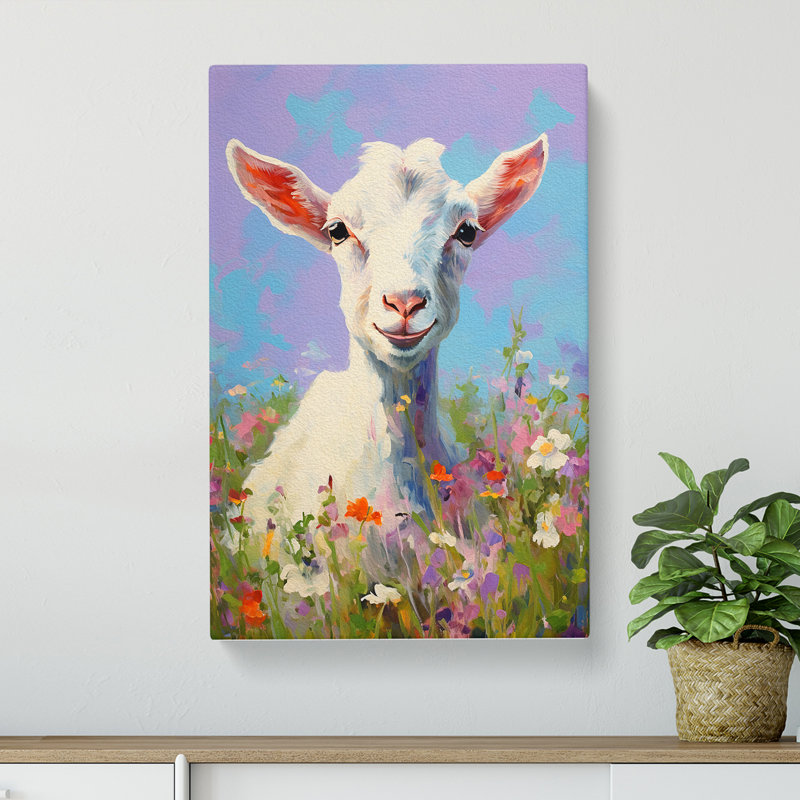 Goat Impressionism No.2 - Wrapped Canvas, 76cm H x 50cm W x 3cm D