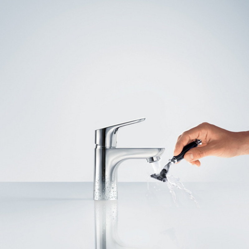 Robinet pour salle de bain à un trou avec drain Focus E, Chrome